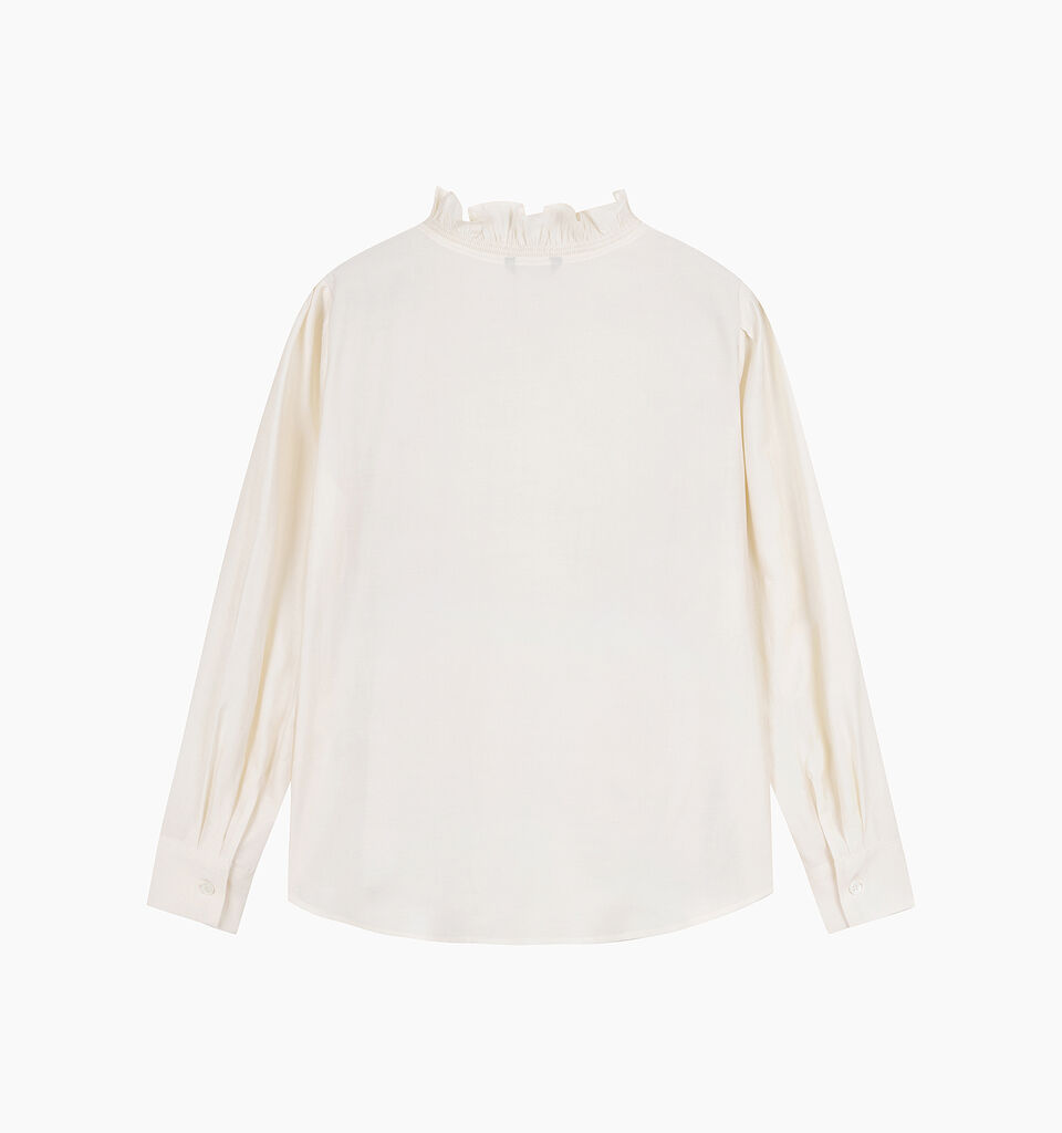 Cream shirt with ruffles - sisley k shirts - Creamy White | Sisley K image number 2